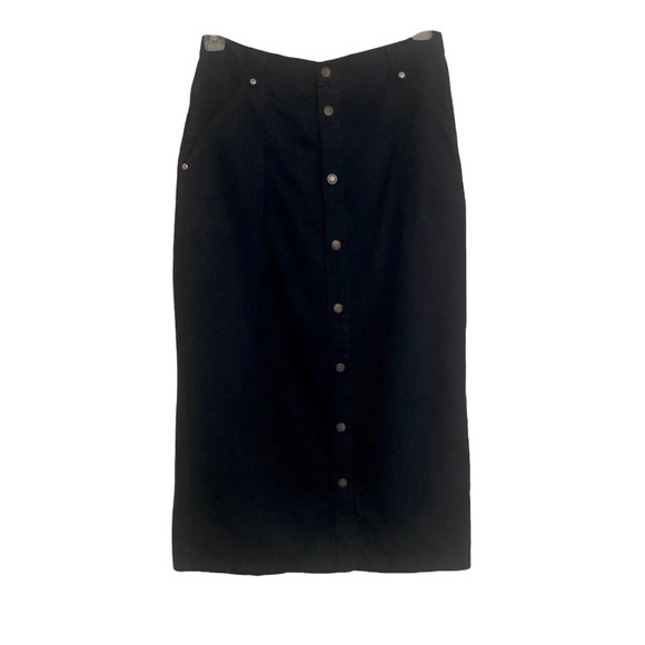 90’s Kiko-mo size 11/12 100% cotton light denim long column navy maxi skirt - Picture 1 of 12